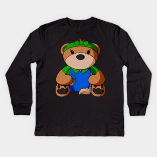 Cleaner Teddy Bear Kids Long Sleeve T-Shirt